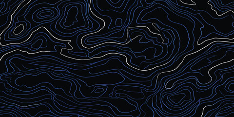 Abstract topographical map pattern featuring wavy blue and white lines topography abstract geography elevation cartography visualization navigation minimalist patterned geometric movement © MOHAMAD