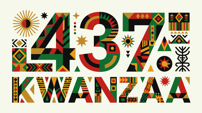 Kwanzaa 4 Life Celebration African Geometric Pattern Design
