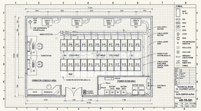 Technical room equipment layout data center alpha