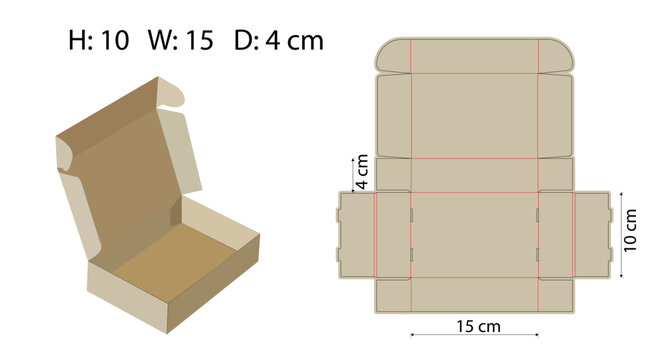 Mailer Box Packaging Design Template - Dieline with 3D Mockup