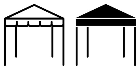 canopy tent outline filled vector icon © Bulbuli Icon Studio