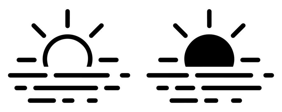 sunset sun horizon icon vector