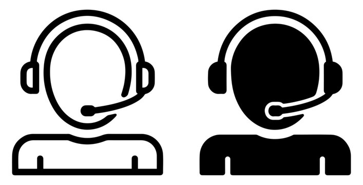 woman headset support avatar icon vector