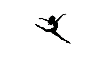 Ballerina Silhouette Leaping Vector Illustration © Wicaksono