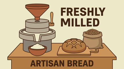 Freshly Milled Home Flour Used for Artisan Bread Baking © Bima