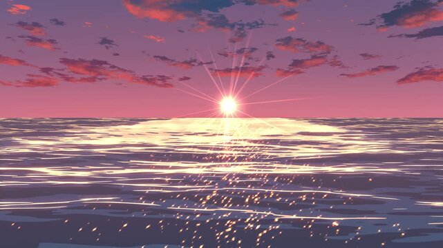 Sunset over the sea