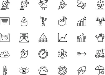 Fototapeta premium Environmental and weather monitoring icons set vector