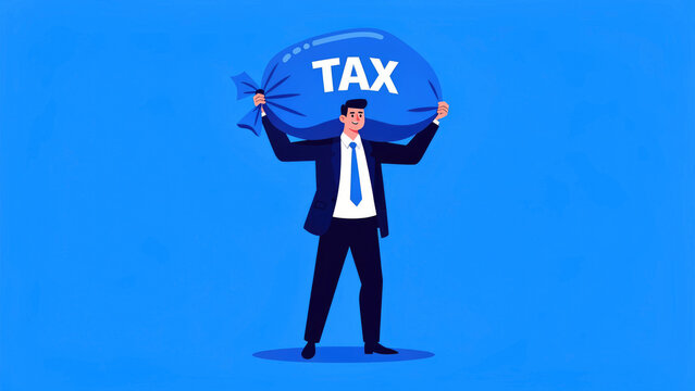 Businessman Carrying Tax Bag