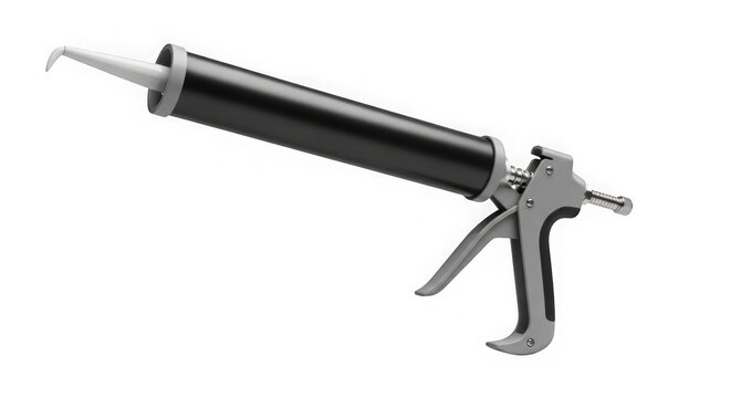 Handheld caulking gun tool isolated on transparent background