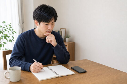 FP相談前に質問を考える男性