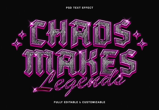 Neon Pink Chrome Text Effect