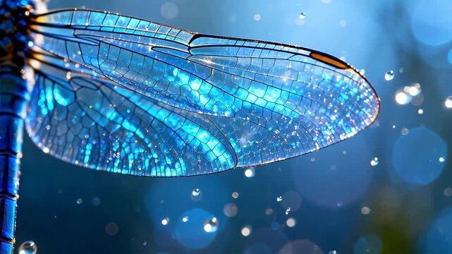 Closeup of dragonfly wings