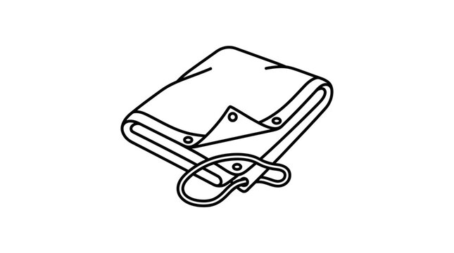 Folded tarpaulin cover sheet line icon.