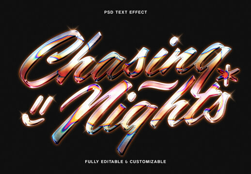 Holographic Metallic Text Effect