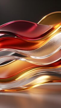 abstract 3d red and orange shades glass morphism background