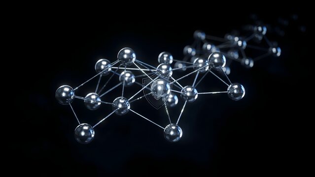 Silver encryption cybersecurity network lattice &ndash; Suitable for data privacy firms, anti malware software, or network administration.