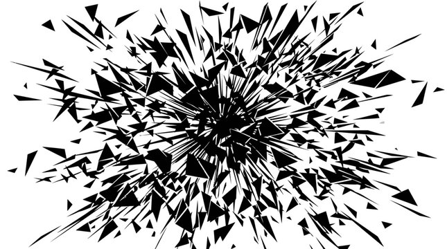 Abstract shattered glass shards geometric explosion.