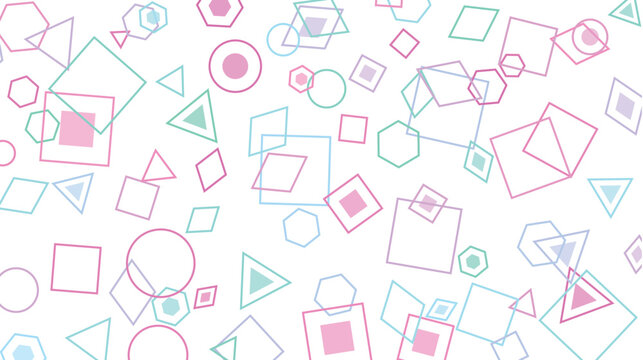 Playful Pastel Geometric Shapes Pattern Background