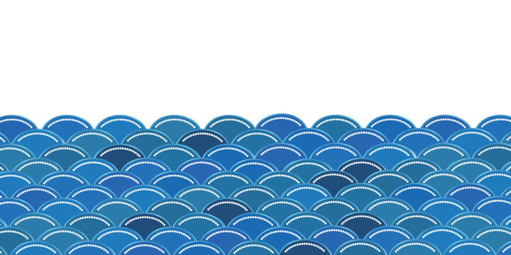 Traditional Japanese Seigaiha Wave Pattern Background Illustration