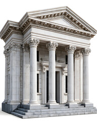 Fototapeta premium Classic Bank Building with Columns and Architectural Details in Exterior View