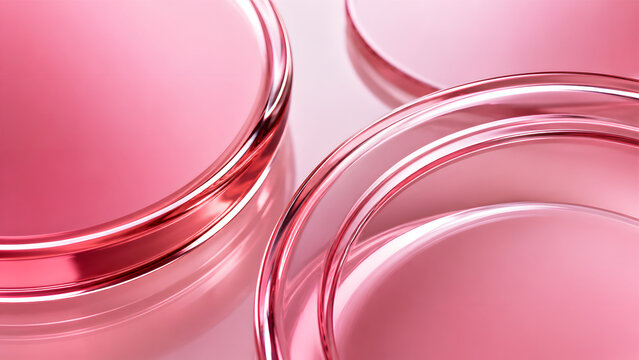 transparent pink glass closeup circles background