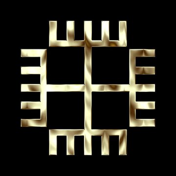Animated 3D Golden Metallic Slavic Native Faith Symbol