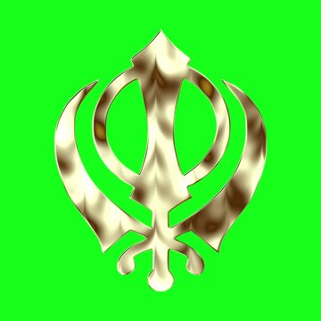 Animated Khanda Sikh Symbol Metal Chrome 