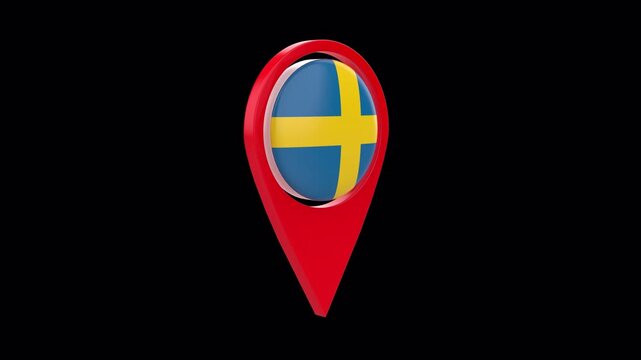 Location Sign with Sweden Flag - 4K