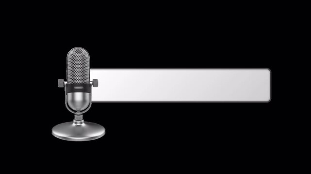 Silver colour mic lower third - 4K