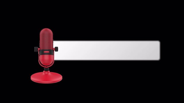 Red colour mic lower third - 4K