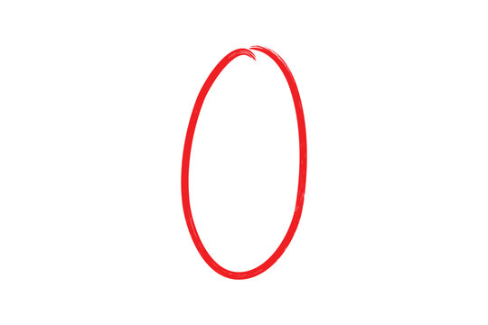 Brush stroke red circle and checkmark set for correction marks