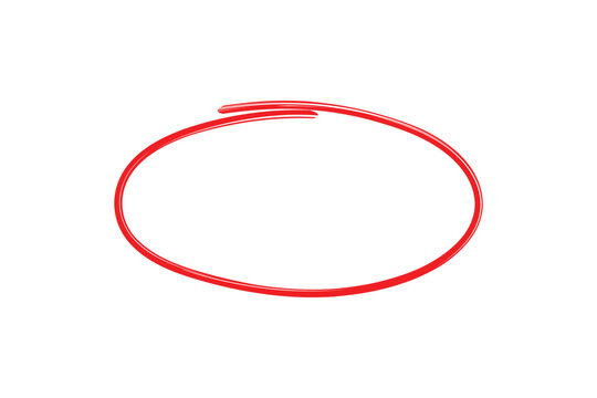 Brush stroke red circle and checkmark set for correction marks