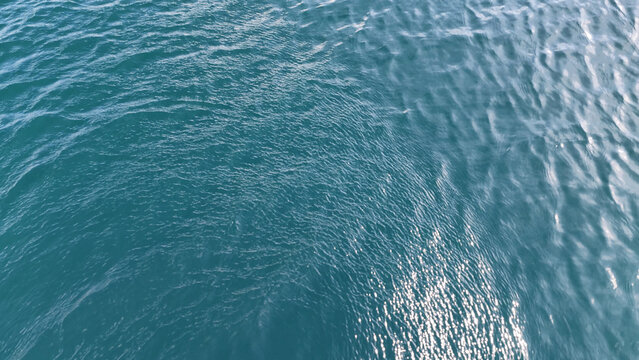 Overhead View of Rippling Deep Blue Tropical Sea Water in Palau