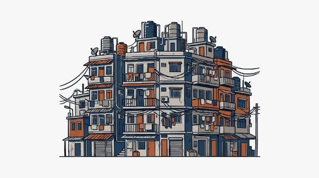 Colorful 3D rendered isometric cityscape with buildings.