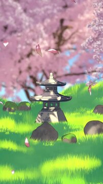 Japanese Lantern in the Spring Garden