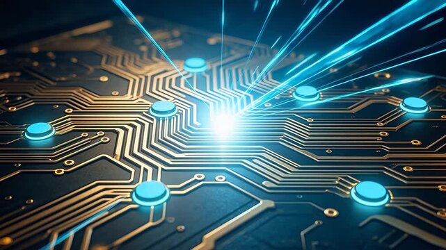 Circuit board with glowing connections