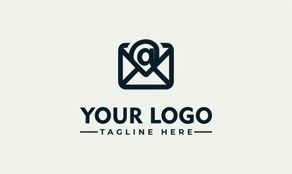 Email location pin envelope vector logo illustration icon 