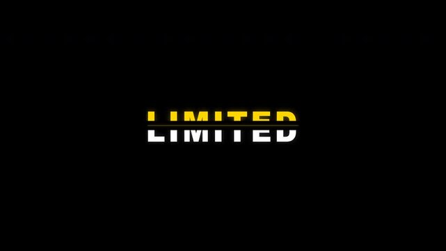 Yellow limited edition text animation for exclusive product offer
