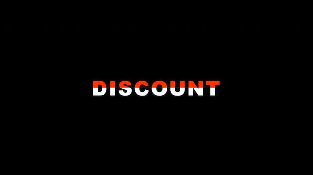 Red neon discount text animation for price reduction offer
