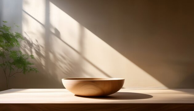 Elevated Minimalist Earthy Bowl Sunlight Streams Into A Serene Space