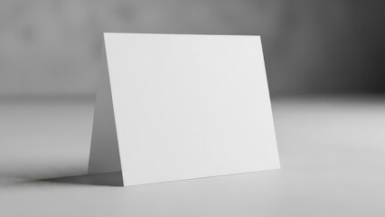Naklejka premium Standing white card on table, blank and empty