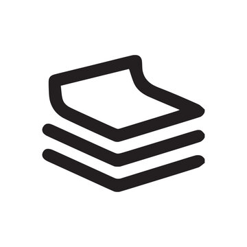 Stacked papers icon a flat black and white graphic representation of documents archive black-and-white