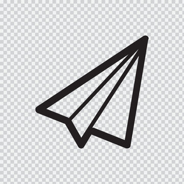 Paper Airplane Line Icon With Transparent Background A Simple Illustration For Communication Concepts plane