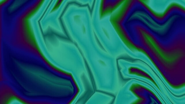 Background Video Energetic Deep Teal Turquoise Blue Green Splash Liquid Oil Displacement Sharp Geometric Fold