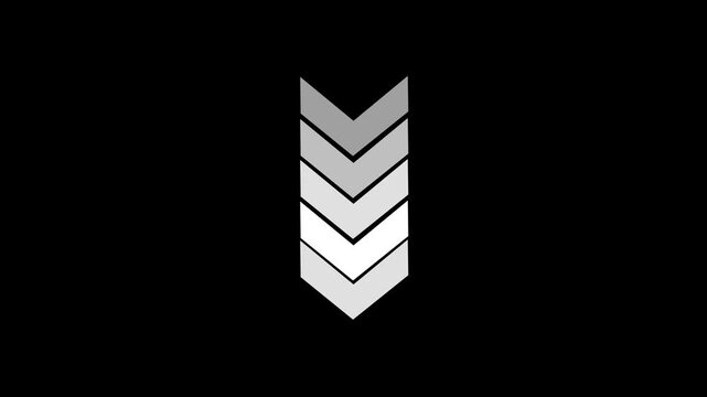 Down arrow animation showing clear downward movement. Directional arrow symbolizing alert download and decrease action. Animated arrow highlighting flow direction for interface and communication