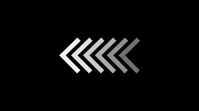 Directional arrow loop. Arrow icon animation directional navigation overlay. Left to right arrow motion loading and swipe flow. Directional arrow indicator for interface control and video player