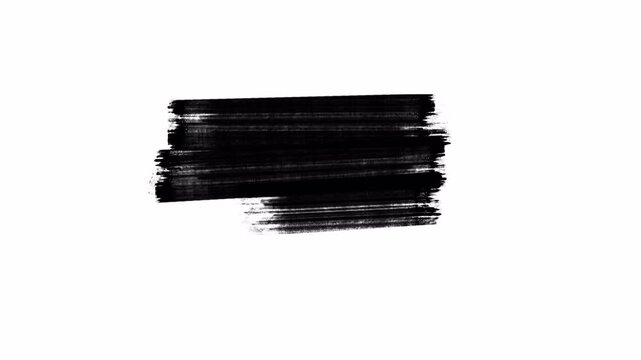 abstract Paint brush stroke creates a single messy black ink texture with rough edges. Paint brush stroke texture with a rough black rectangular solid ink design. Suitable for backgrounds, digital art