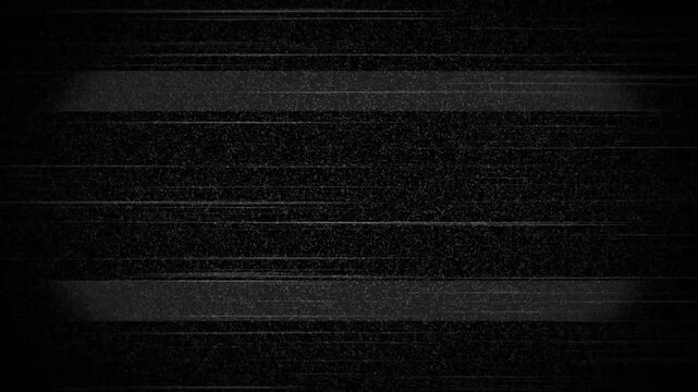 Old TV screen with glitch and static noise effect. Analog broadcast interference and flickering display create retro television animation. No signal, damaged screen