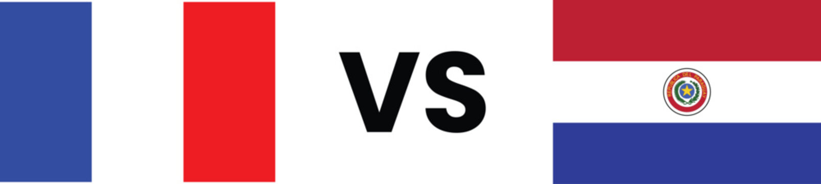 France vs paraguay flag comparison graphic