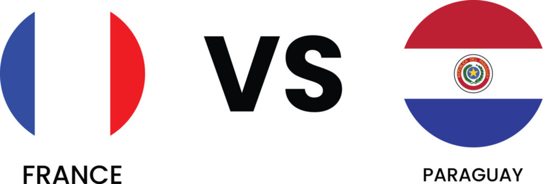 France vs paraguay flag comparison graphic
